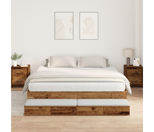 Cama con Almacenamiento  Marrón Madera elaborada 180 x 200 x 31.5 cm