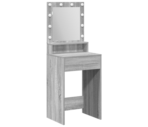 Mesa de tocador  con luces LED en Gris Sonoma - 50x41x135 cm