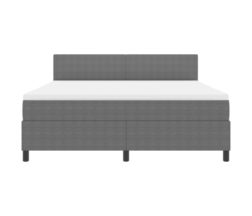 Cama con Somier  con Colchón Gris Super King Tela de Terciopelo