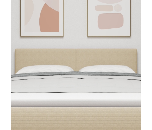 Cabecero  Diseño Simple Verde Claro Gris 140 cm Tela de Terciopelo