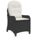 Sillón reclinable  con cojín de poliratán negro
