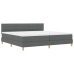 Cama Box Spring  con Colchón Gris Oscuro 200x200 cm Tela