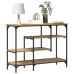 Mesa de Consola  Roble Artesanal 100x35x75 cm Madera Elaborada y Acero