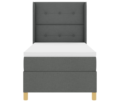 Cama con somier y colchón  Gris Oscuro 100x200 cm Tela