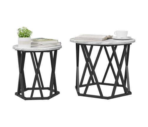Mesas laterales apilables  2 pcs Gris Sonoma Madera Ingenierizada