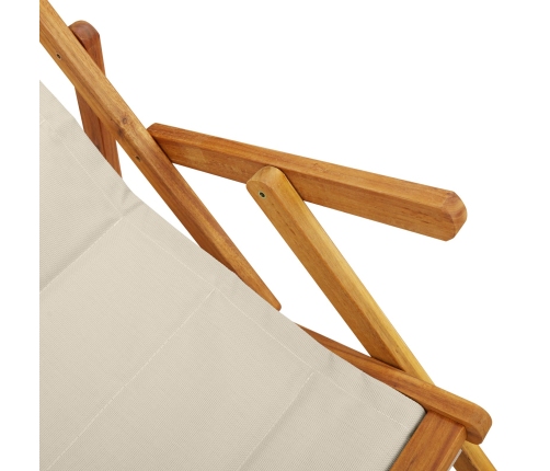Sillas de playa plegables  2 pcs Taupe de Madera de Acacia y Textilene