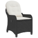 Sillón reclinable  con cojín de poliratán negro