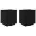 Mesas de Noche  con Luces LED 2 pcs Negro Roble 45x40x55 cm