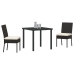 Juego de Comedor de Jardín  3 Piezas Negro Poliratán