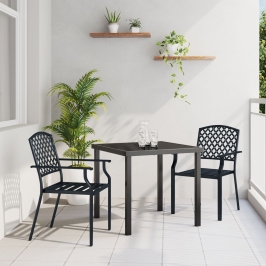 Juego de Comedor de Jardín de 3 Piezas de Acero Antracita