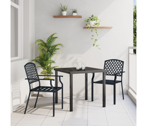 Juego de Comedor de Jardín de 3 Piezas de Acero Antracita