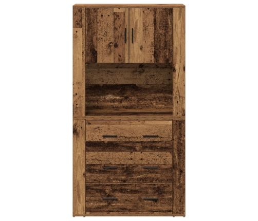 Highboard Madera Envejecida 80x33x150 cm Madera Estratificada