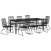 Juego de Comedor de Jardín  de 9 Piezas Negro Rattan de PVC