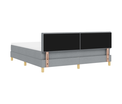 Cama de Somier con Colchón Gris Claro 180x200 cm Tela