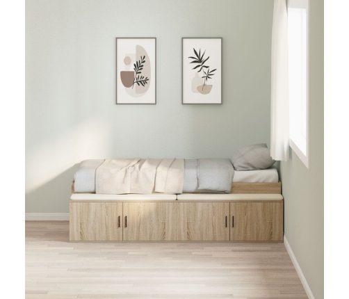 Marco de cama de almacenamiento  Roble de Sonoma 80x200 cm