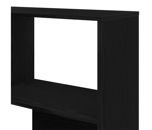 Armario Esquinero  Negro Roble 140x30x140 cm Madera Elaborada