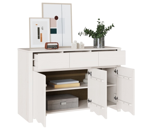 Aparador ""DRAMMEN"" Blanco 114x43x75,5 cm Madera Sólida de Pino
