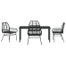 Conjunto de Comedor de Jardín  de 5 Piezas Poliratán Negro