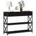 Mesa Consola  Negro Roble 100x28x75 cm Madera Elaborada y Acero