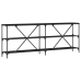 Mesa de Consola  Negro Roble 200x30x75 cm Madera Ingenierizada y Acero