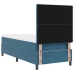 Cama de muelles con colchón  Azul oscuro Individual Terciopelo