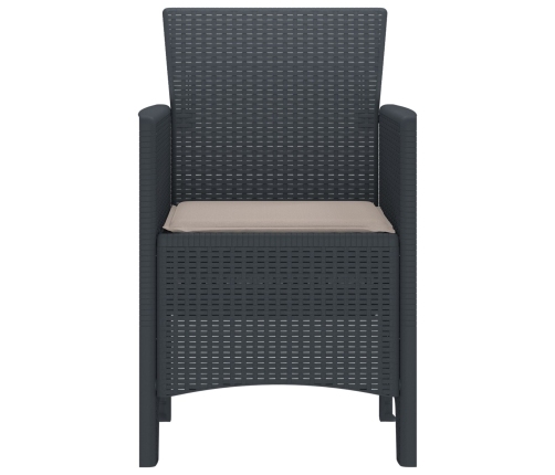 Silla de Jardín  Juego de 4 Antracita, Taupe Resina de Polipropileno