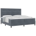 Cama con somier y colchón  Gris oscuro 200x200 cm Terciopelo