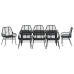 Set de Comedor de Jardín de 9 Piezas Negro Poliratán