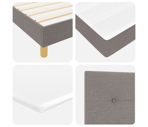 Cama Box Spring  con Colchón Taupe 200x200 cm Tela