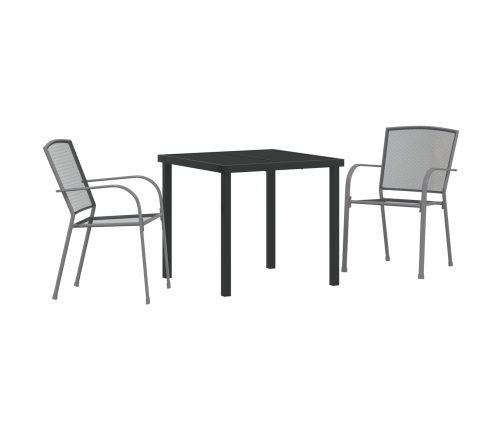 Set de comedor de jardín de 3 piezas  Acero Antracita