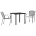 Set de comedor de jardín de 3 piezas  Acero Antracita