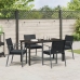 Set de 3 Negro Poliratán, acero 56.5x57x83 cm  Duradero
