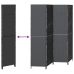 Divisor de ambientes  de 4 paneles plegable negro 195x180 cm de poli ratán