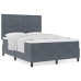 Cama Box Spring  con colchón Gris Oscuro 140x200 cm Terciopelo
