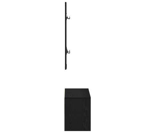 Conjunto de Muebles para Pasillo  en Madera Ingenierizada de Roble Negro