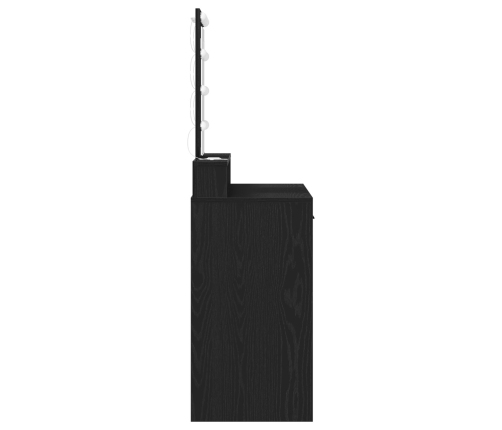 Mesa de tocador  con luces LED, Roble Negro, 100x41x140 cm