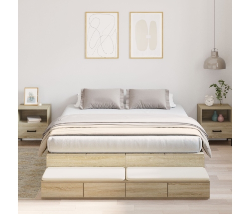 Cama con Almacenamiento  Roble de Sonoma Madera Elaborada