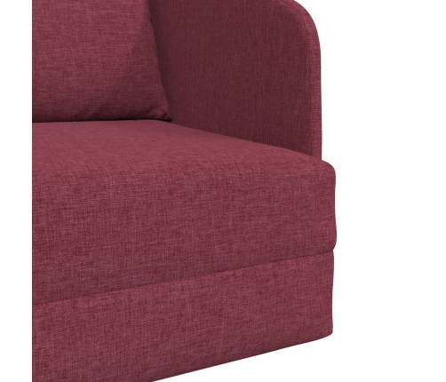 Sofá cama de suelo  2 en 1 Rojo Vino 65x80x83 cm Tela