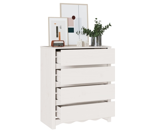 Cajonera  ""DRAMMEN"" Blanca 76,5x40x91 cm Madera Maciza de Pino