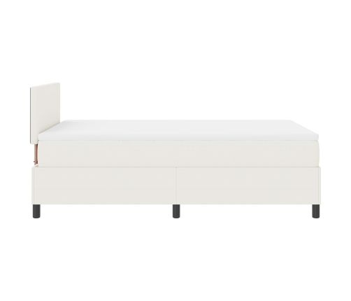 Cama con Box Spring  con Colchón Crema 120x200 cm Tela de Pana