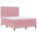 Cama Box Spring  con colchón Rosa 140x190 cm Terciopelo