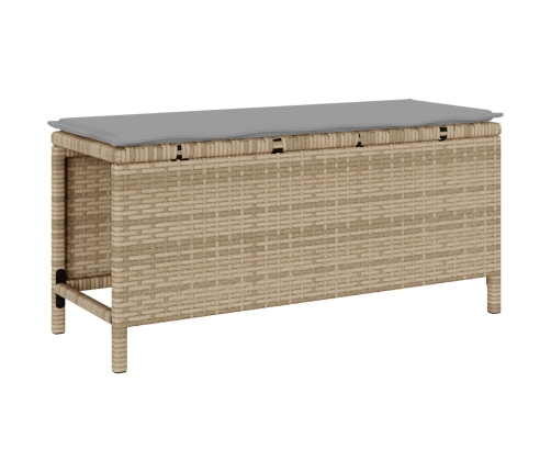Conjunto de Comedor de Jardín de 3 Piezas con Cojines Beige de Ratán Polímero y Acacia