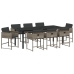 Conjunto de Comedor de Jardín de 9 Piezas con Cojines Gris Rattan PE
