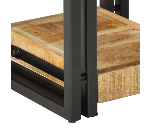 Mesitas de Noche  2 pcs 40x40x40 cm Madera Maciza Rústica de Mango