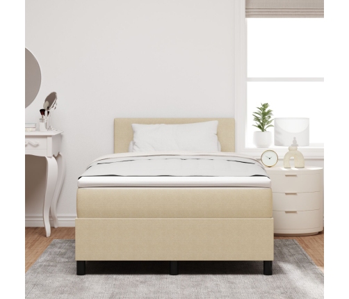 Cama con Somier  con Colchón y Luz LED Beige 120x200 cm Tela de Pana