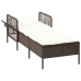 Tumbona Marrón y crema Ratán PE 157 x 55 x 92 cm Plegable