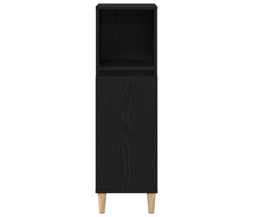 Armario de baño  Negro Roble 30x30x100 cm Madera elaborada