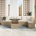 Conjunto de sofá de jardín  de 7 piezas con cojines beige de ratán polipropileno