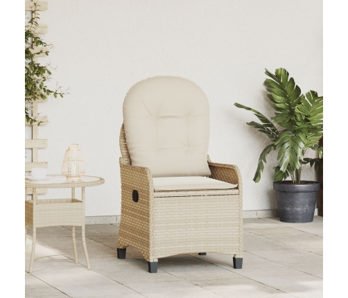 Sillón Recliner con Cojín Beige de Poliratán
