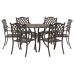 Set de Comedor de Jardín de 7 Piezas de  en Aluminio Fundido Color Bronce